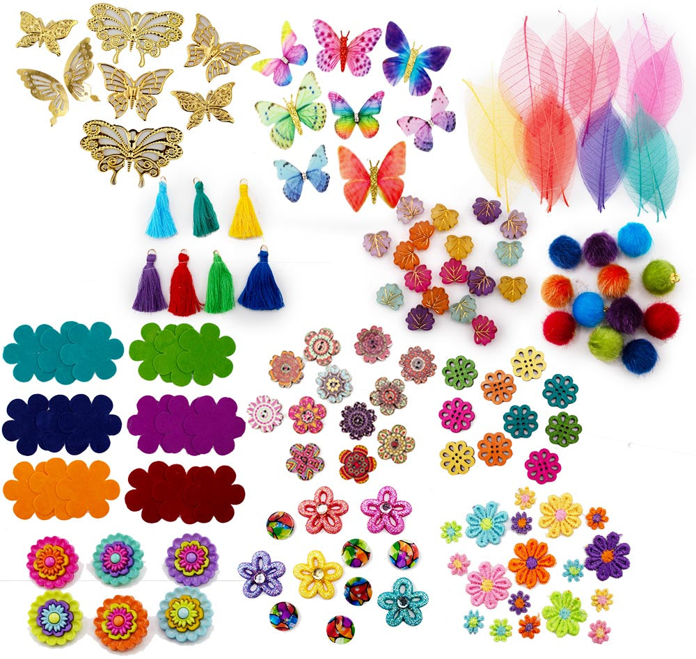 12 Pack Eclectic Boho Embellishment Bundle – 50 Pieces