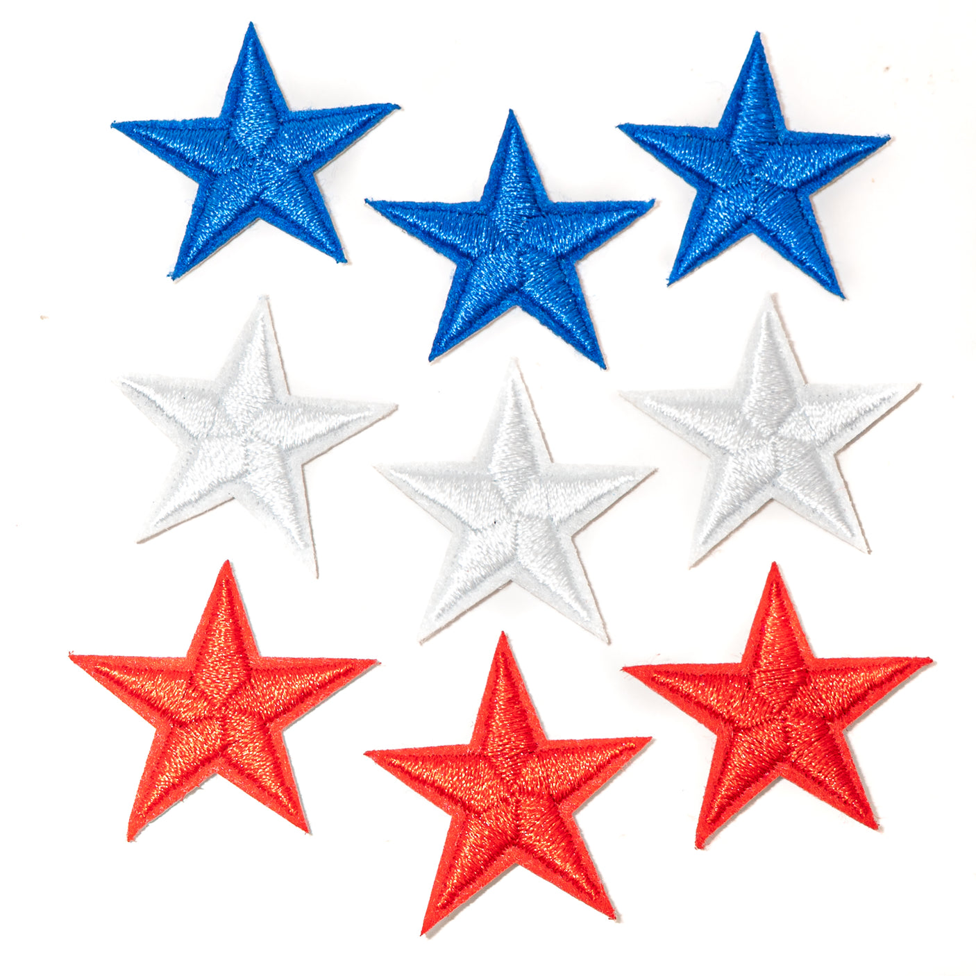 Patriotic Embroidered Star Patch Set