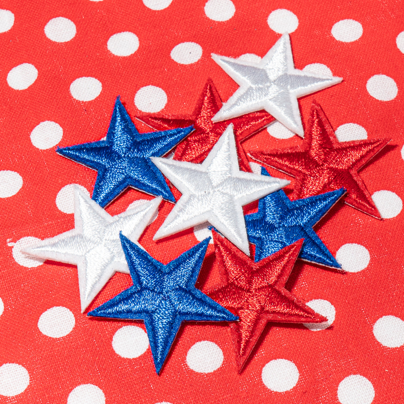 Patriotic Embroidered Star Patch Set
