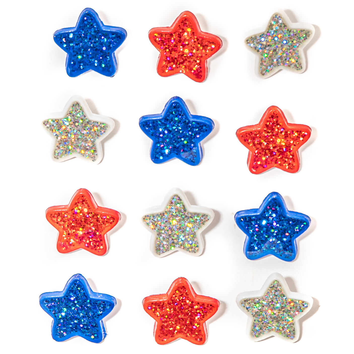 Patriotic Glitter Loop Back Stars