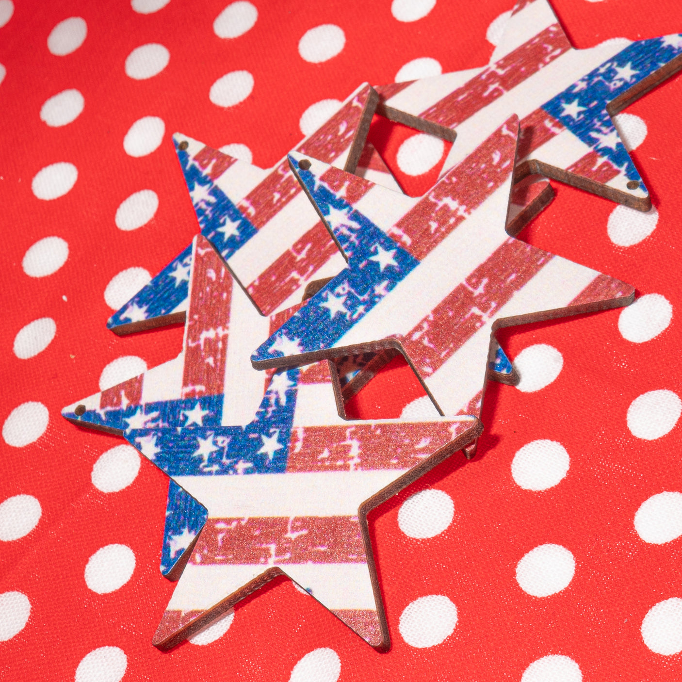 American Flag Aspen Wood Stars