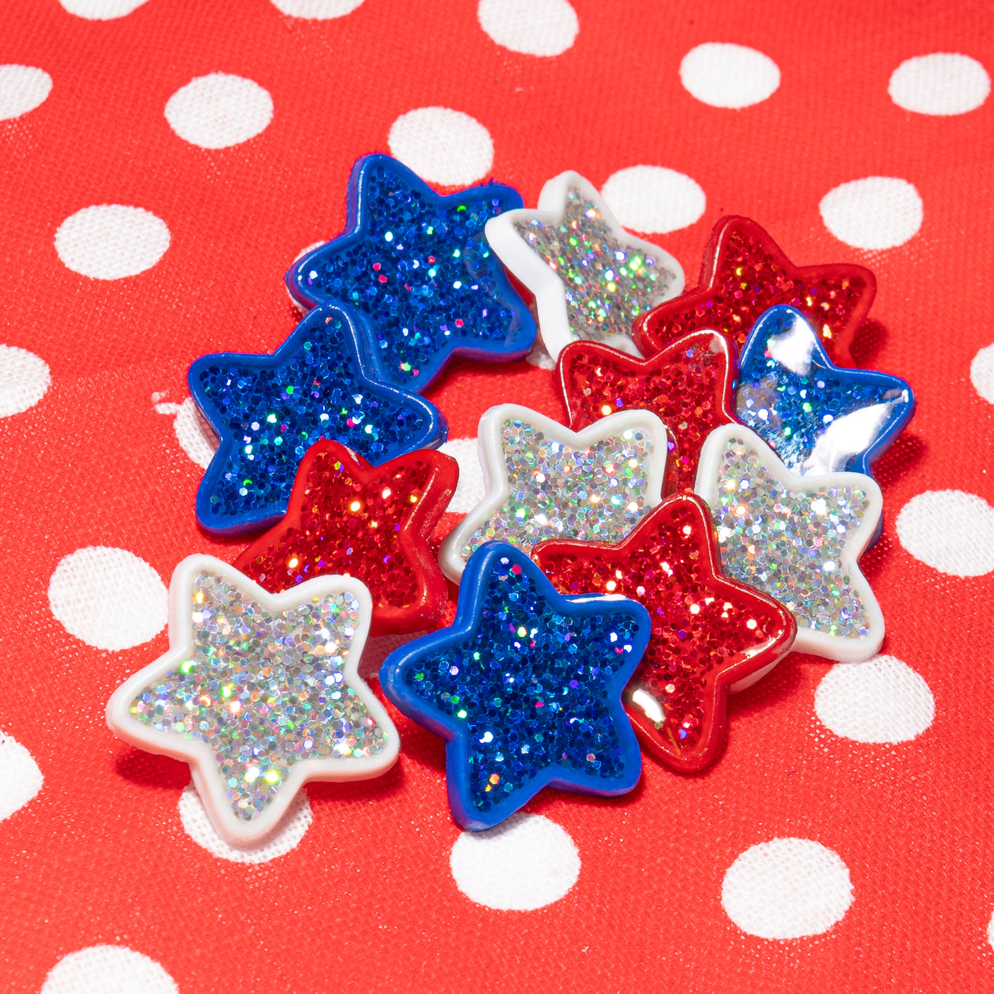 Patriotic Glitter Loop Back Stars