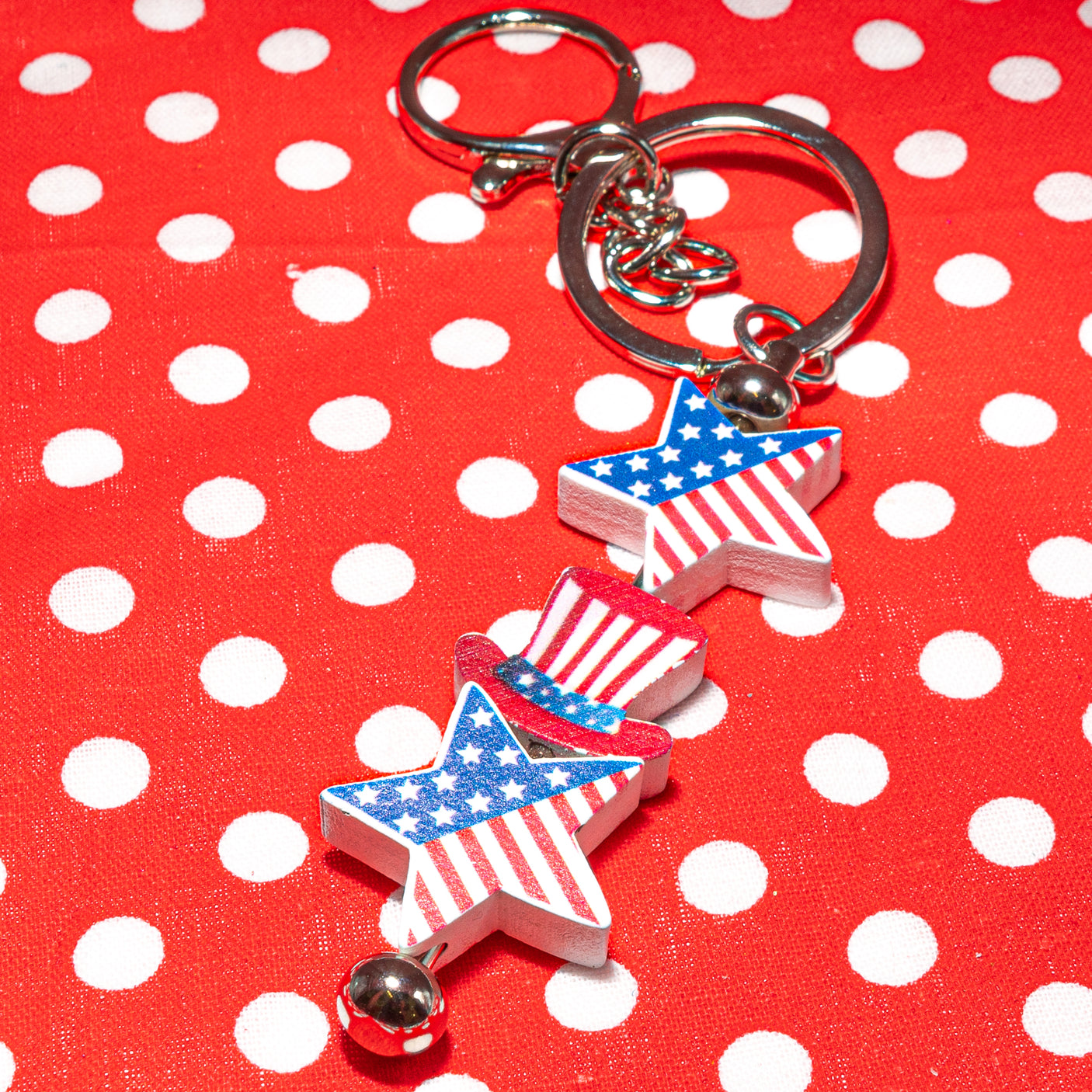 Americana Wood Bead Keychain Kit