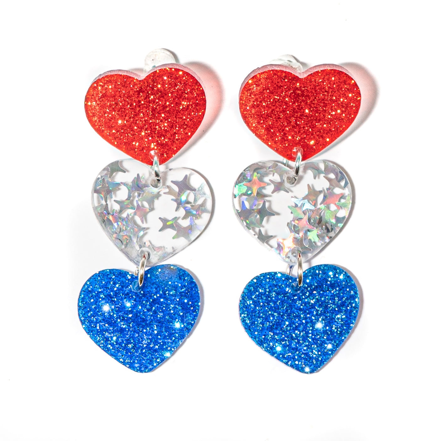Heart Patriotic Earrings