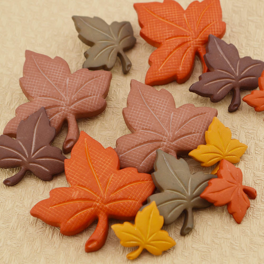 Autumn Leaves Loop Back Craft Buttons