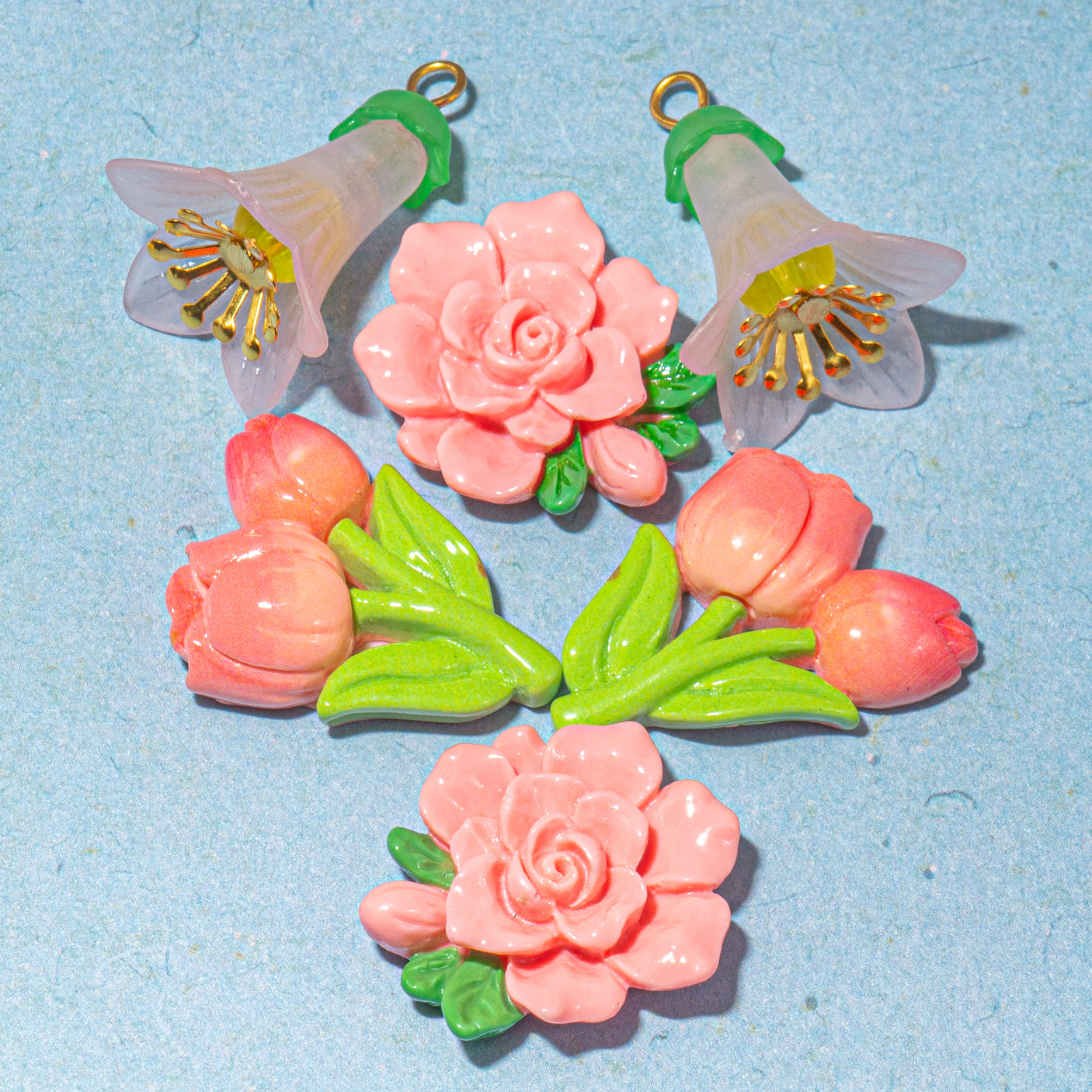 Big Buds Peach Floral Craft Embellishments