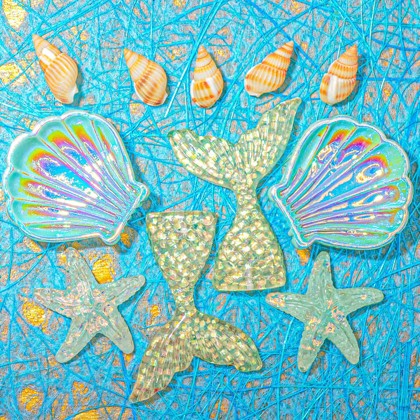 Blue Mermaid Shell Craft Assortment