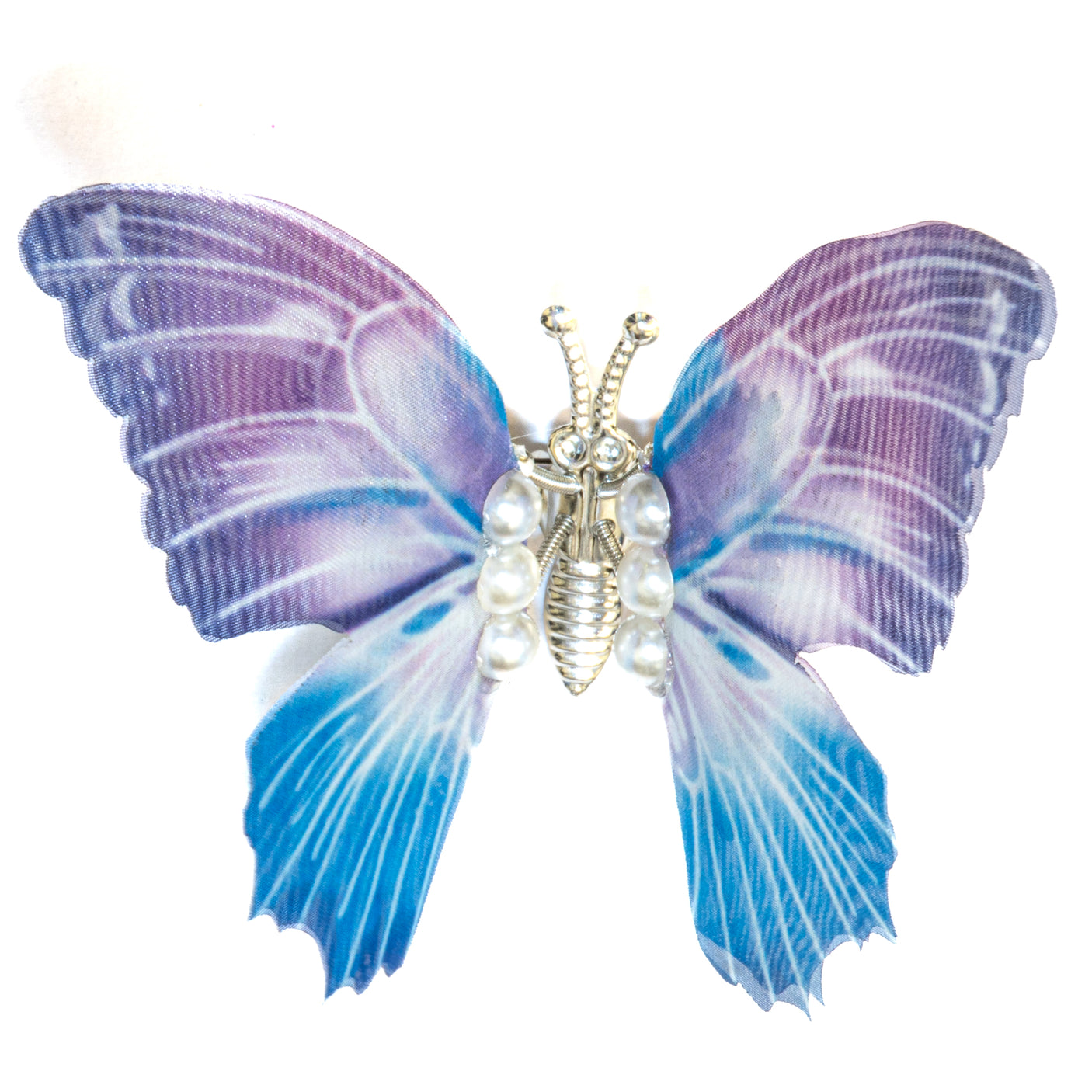 Chiffon Pearl Butterfly Hair Clip