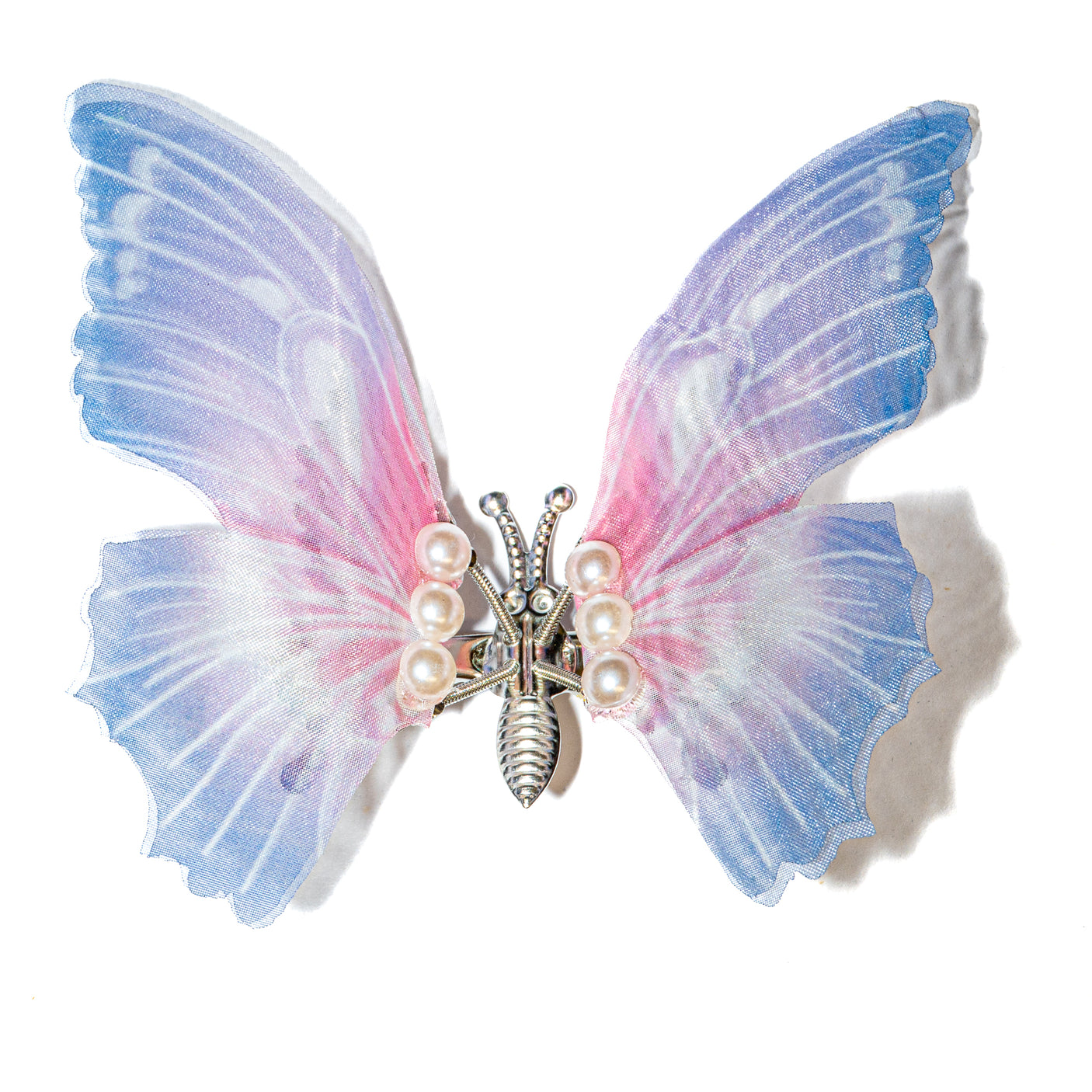 Chiffon Pearl Butterfly Hair Clip