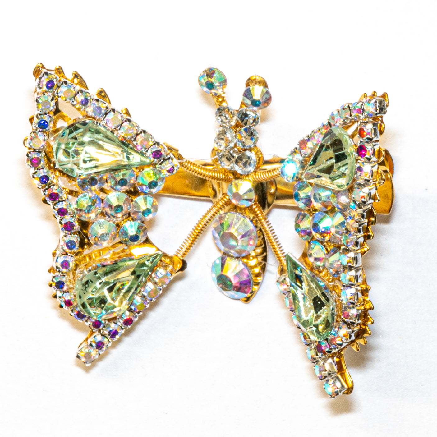 Rhinestone Sparkle Gold Butterfly Hair Clips