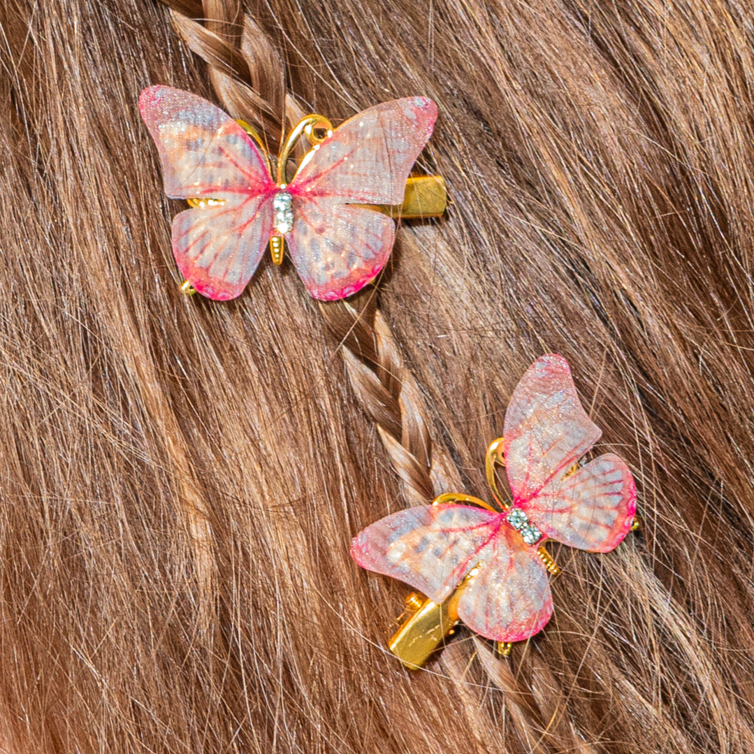 Chiffon Butterfly Hair Clip Pairs
