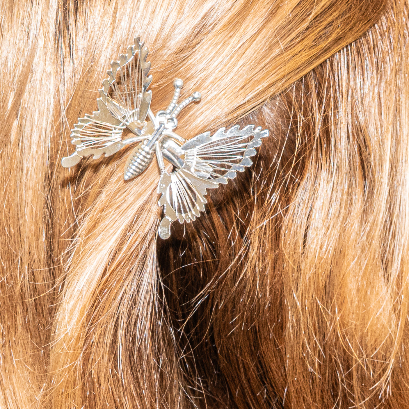 Metal Silver Butterfly Hair Clip