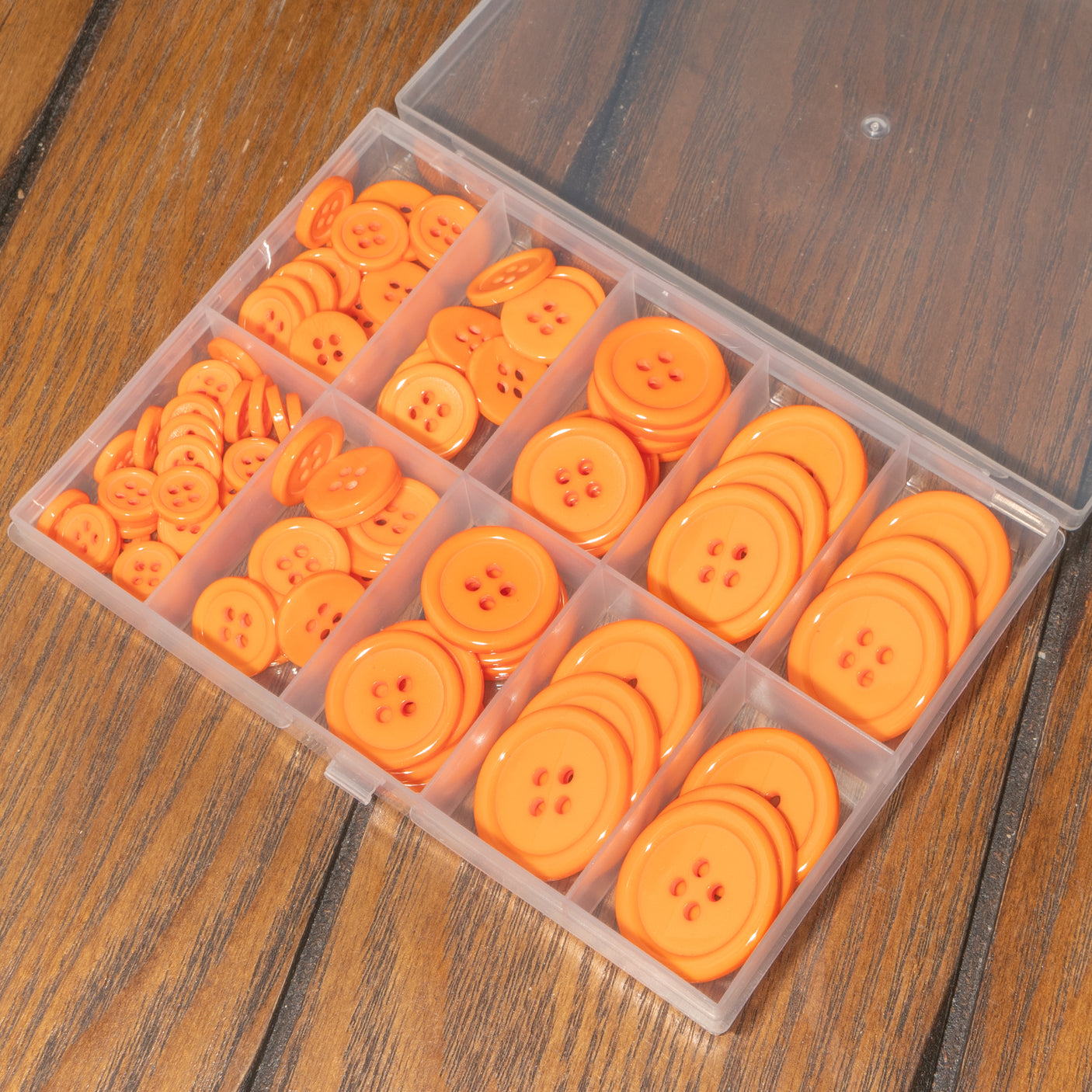 100-Piece Juicy Orange 4-Hole Resin Button Mix