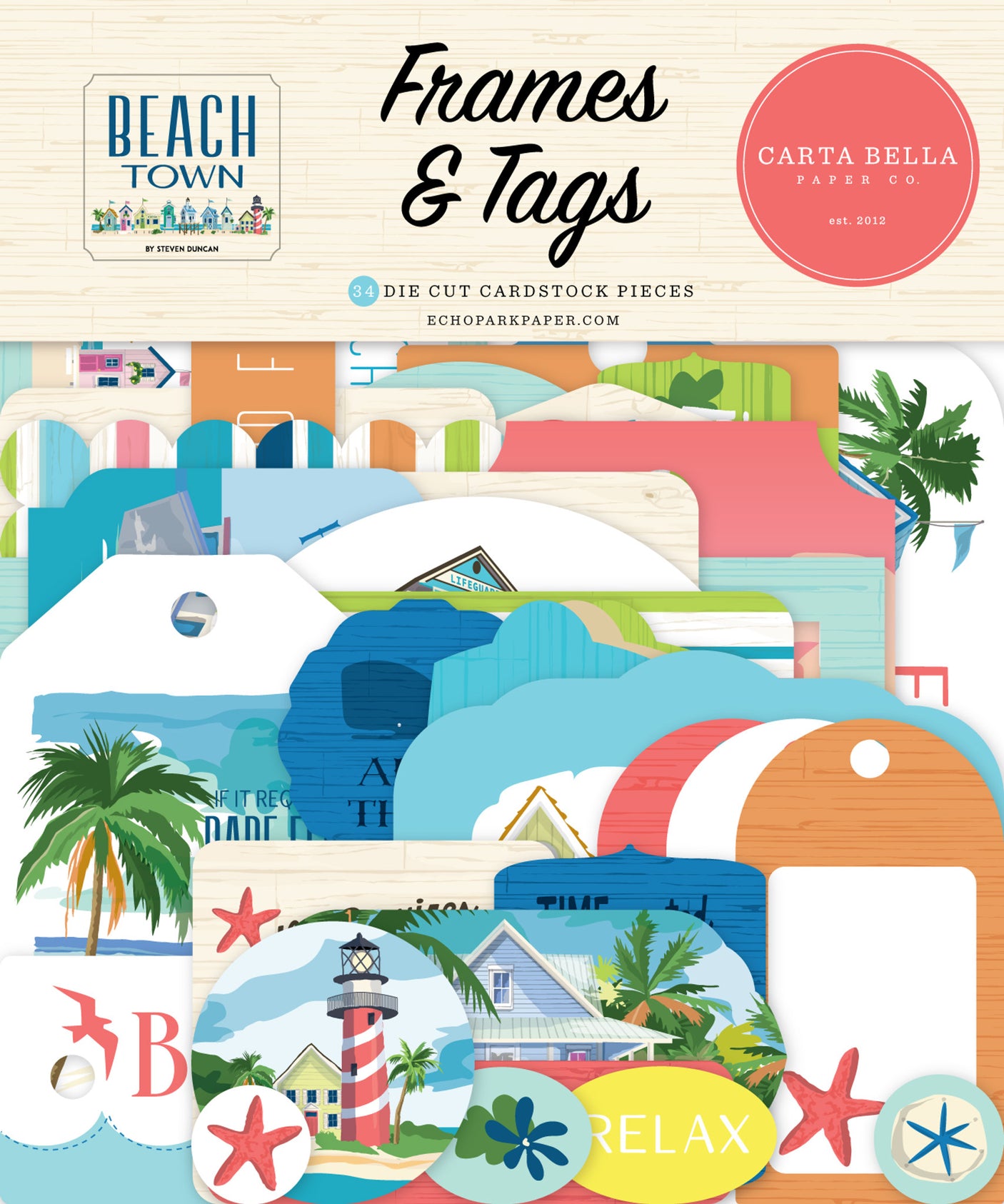 Echo Park Paper Beach Town Frames & Tags