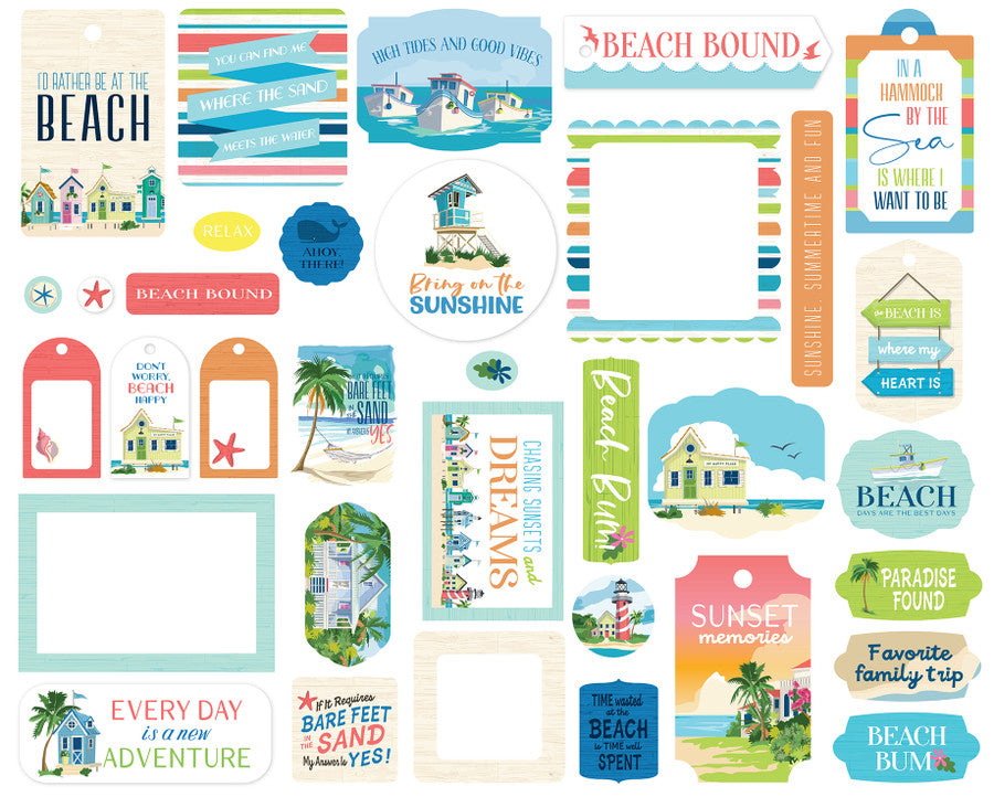 Echo Park Paper Beach Town Frames & Tags