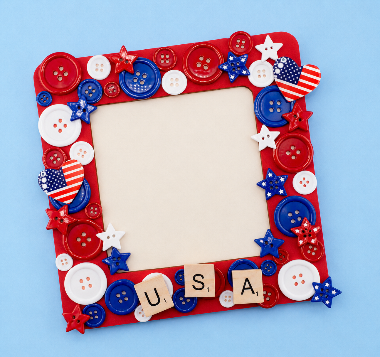 Patriotic Button Frame DIY Assortment