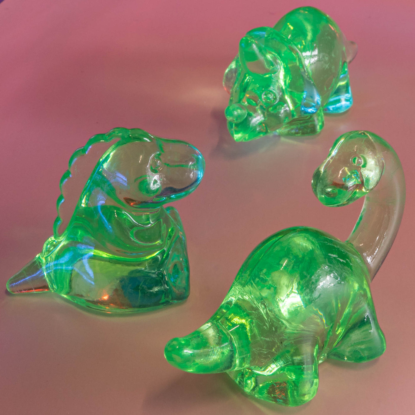 Transparent Plastic Dino Trio Sets