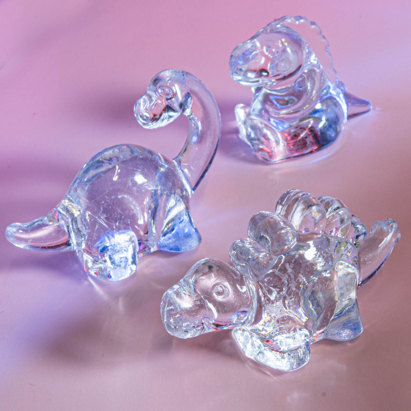 Transparent Plastic Dino Trio Sets