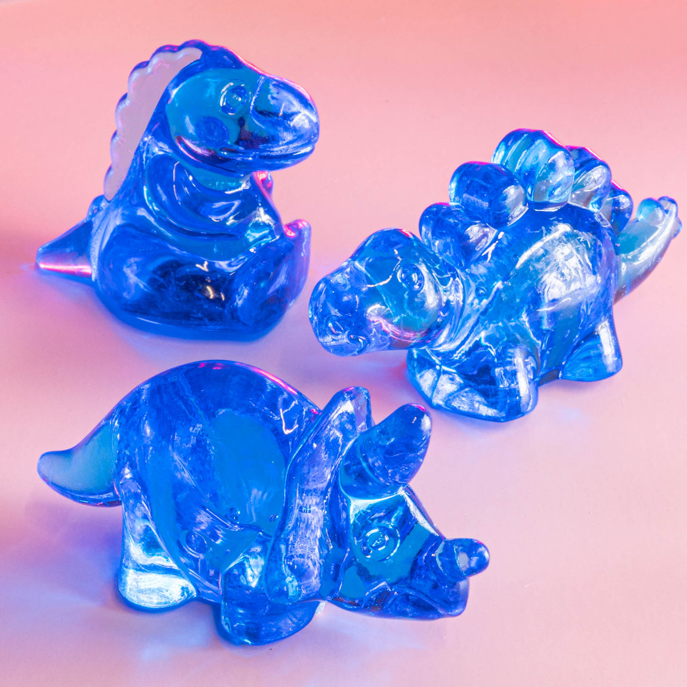 Transparent Plastic Dino Trio Sets