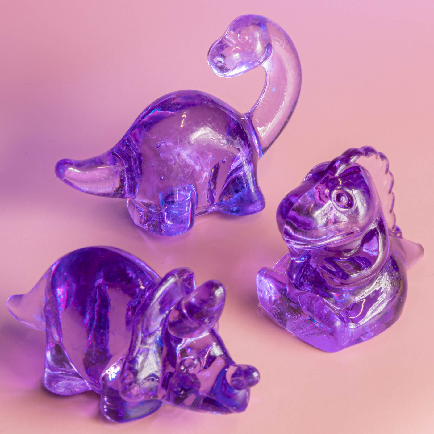 Transparent Plastic Dino Trio Sets