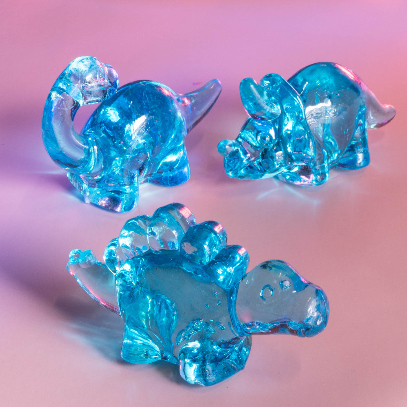 Transparent Plastic Dino Trio Sets