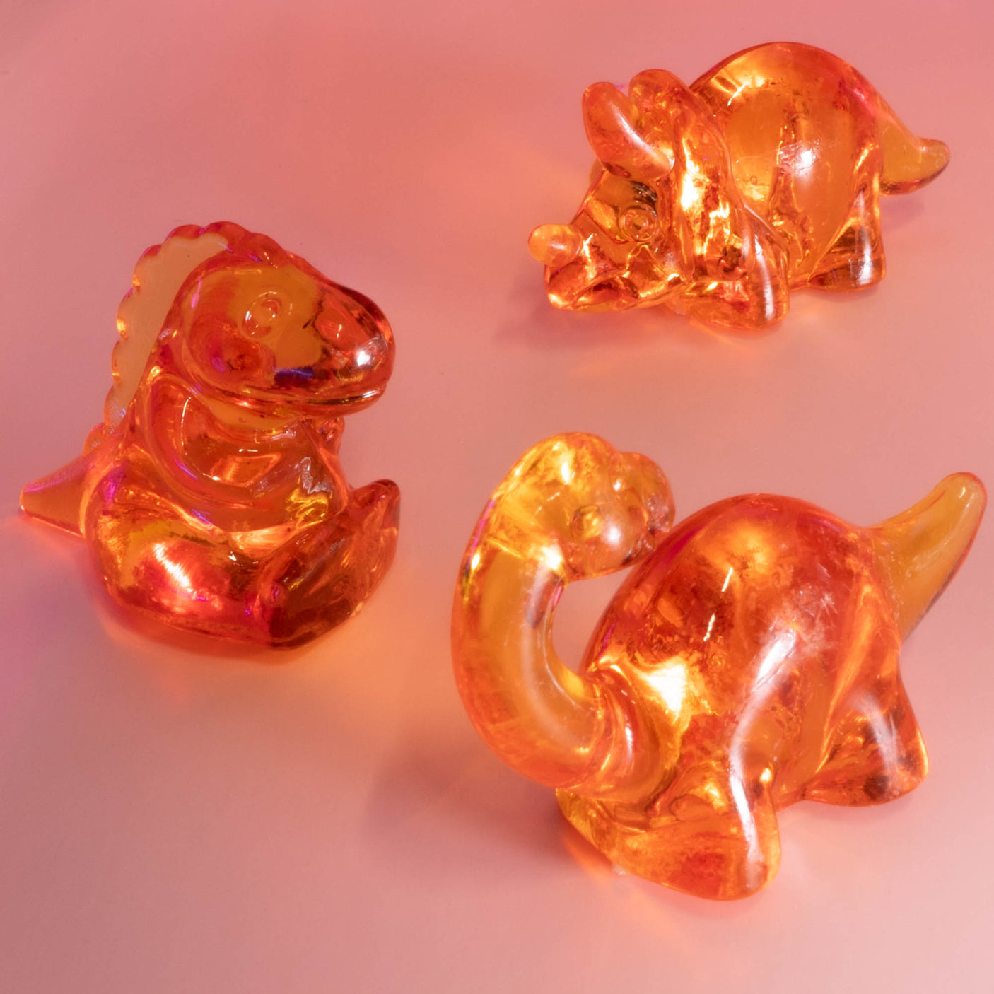 Transparent Plastic Dino Trio Sets
