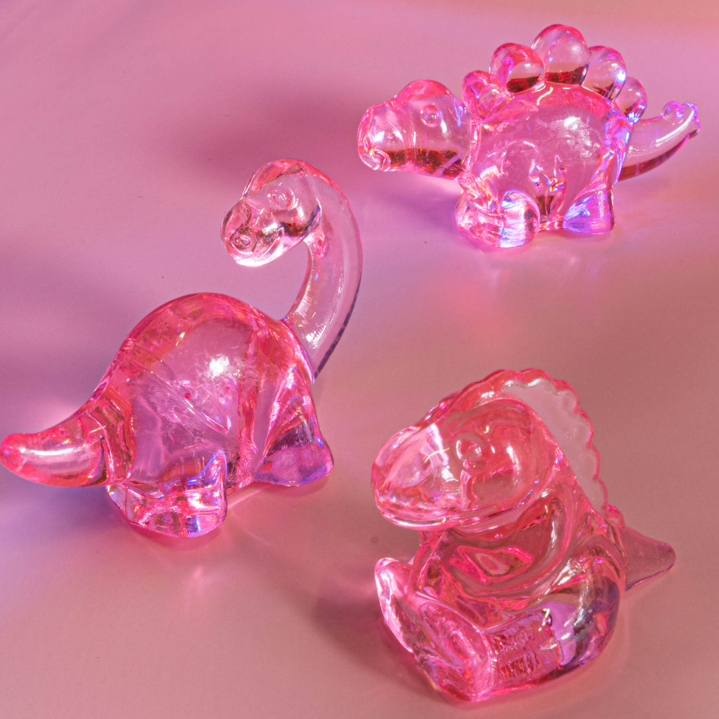 Transparent Plastic Dino Trio Sets