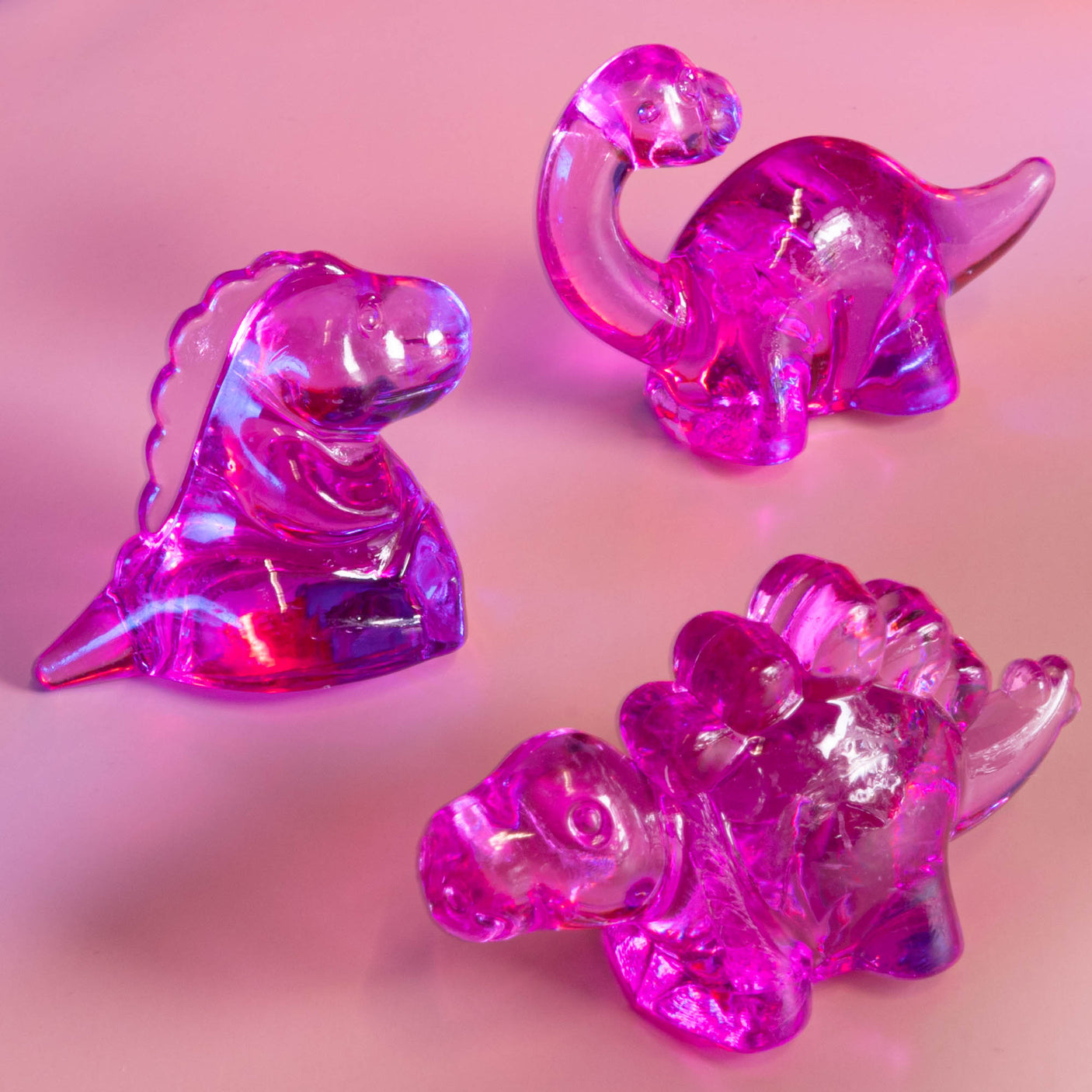 Transparent Plastic Dino Trio Sets