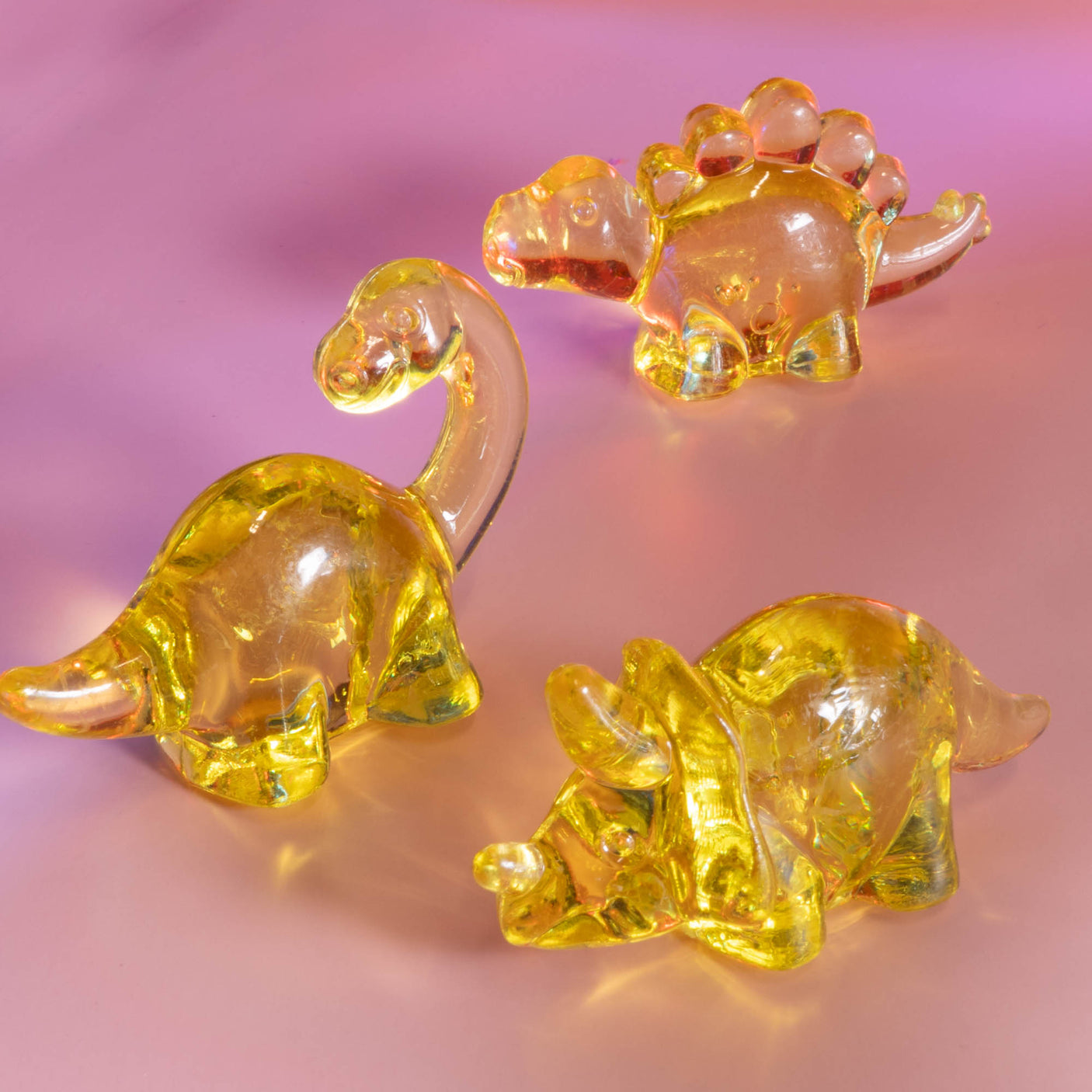Transparent Plastic Dino Trio Sets