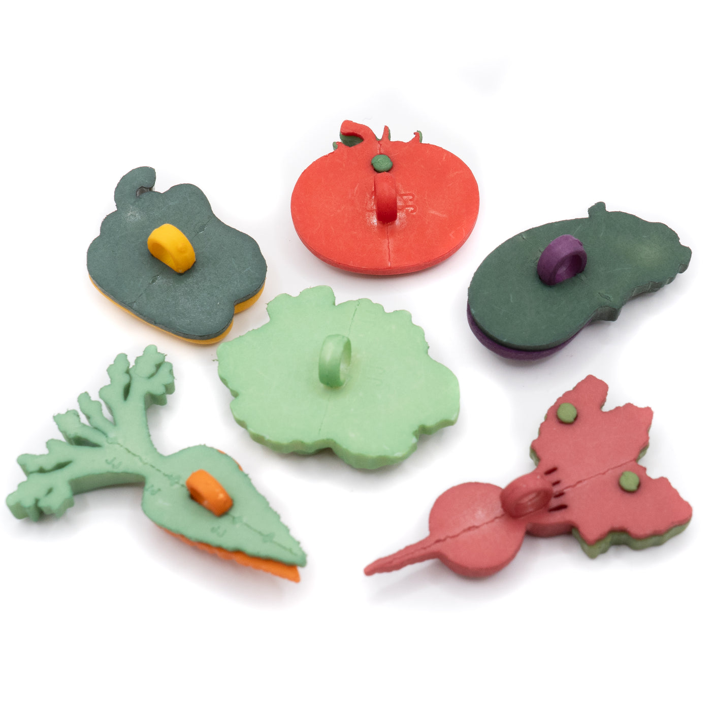 vegetable themed craft buttons for sewing and craft projects