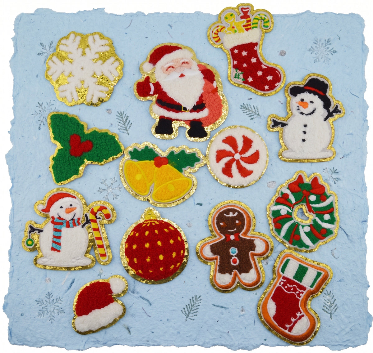 Chenille Cozy Christmas Characters Iron-On Patch Mix