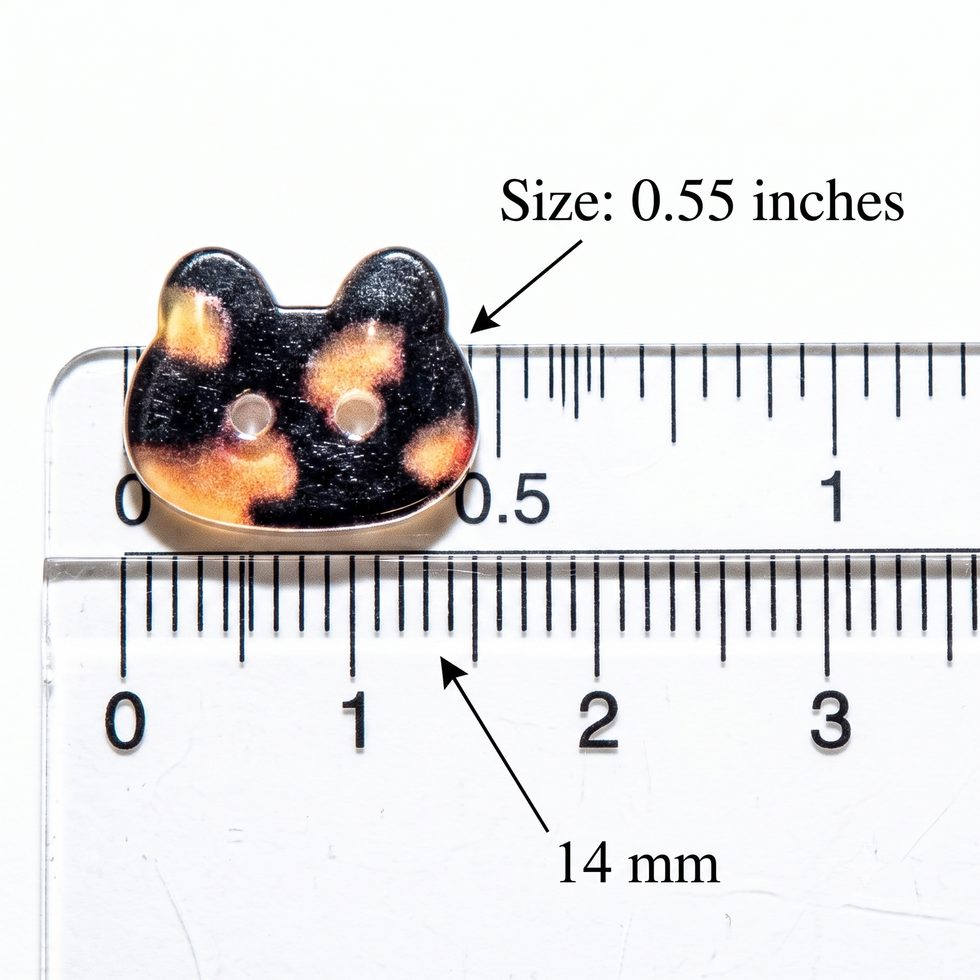 Tortoiseshell Cat Printed 2-Hole Buttons