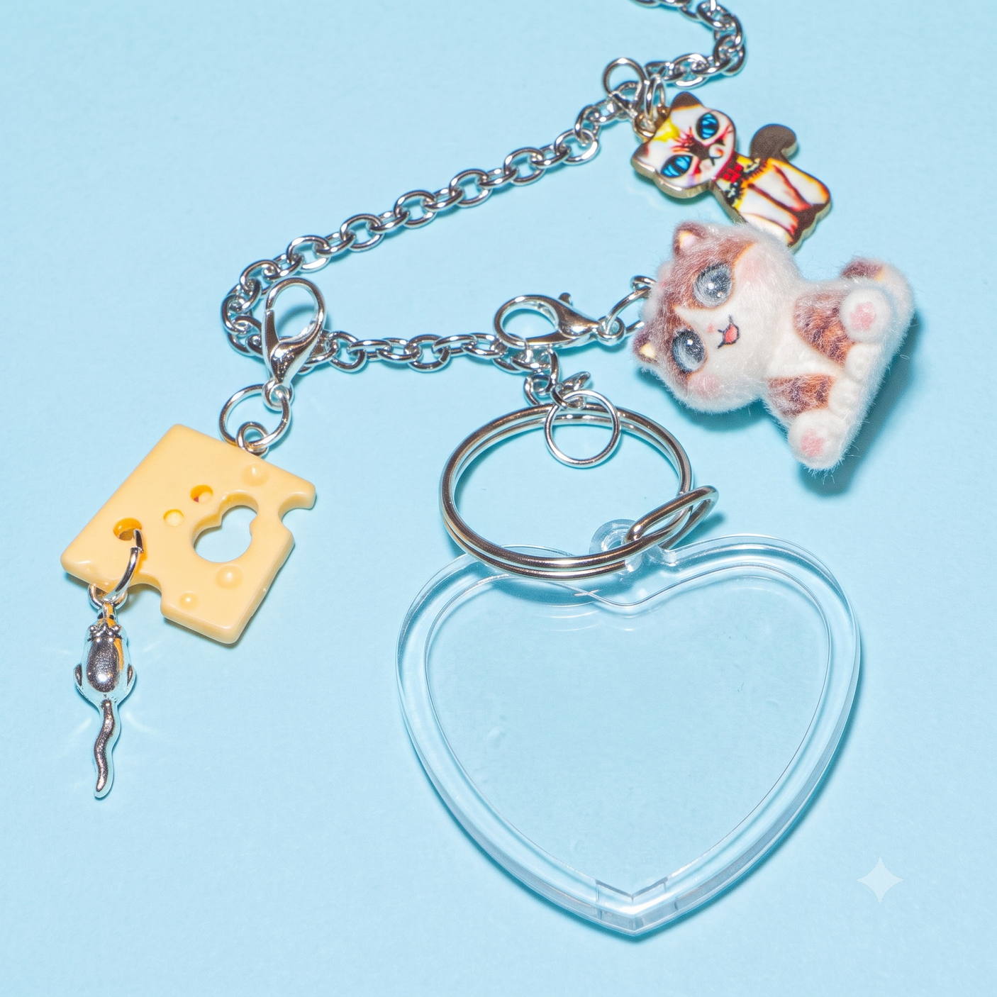 Photo Keychain Set in Brown Cats