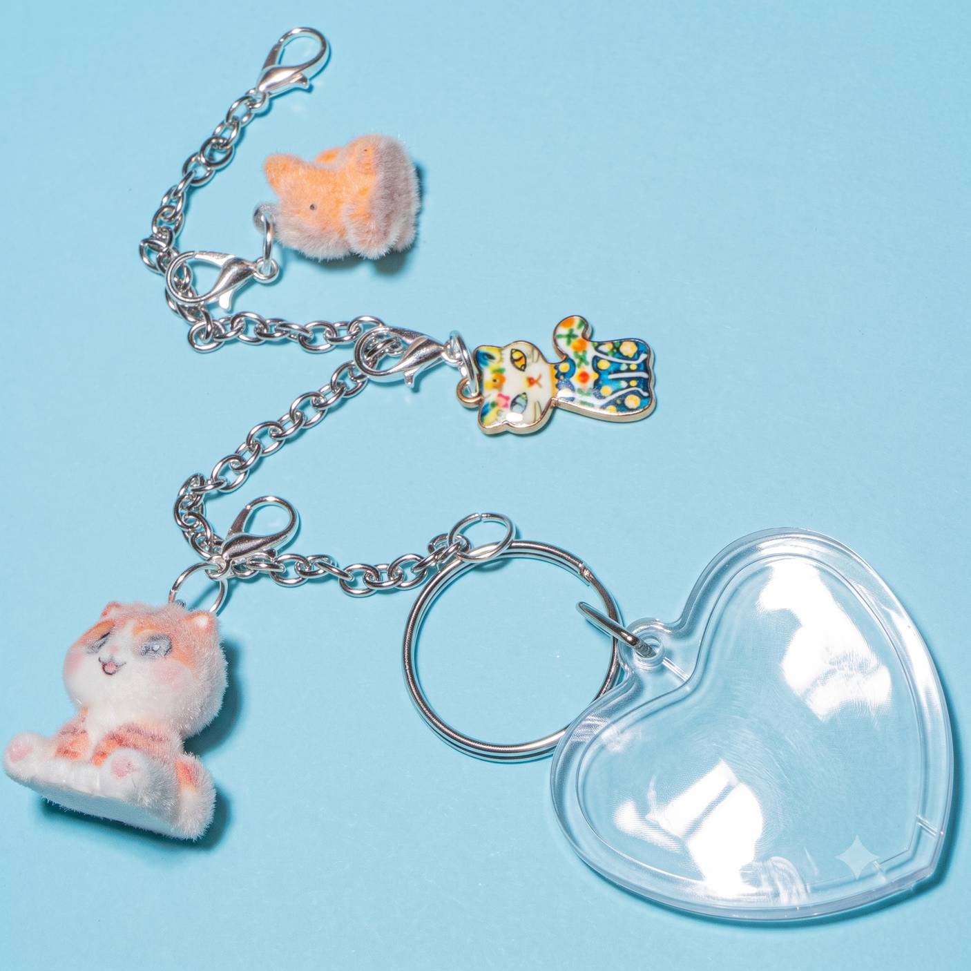 Photo Keychain Set in Orange Cats