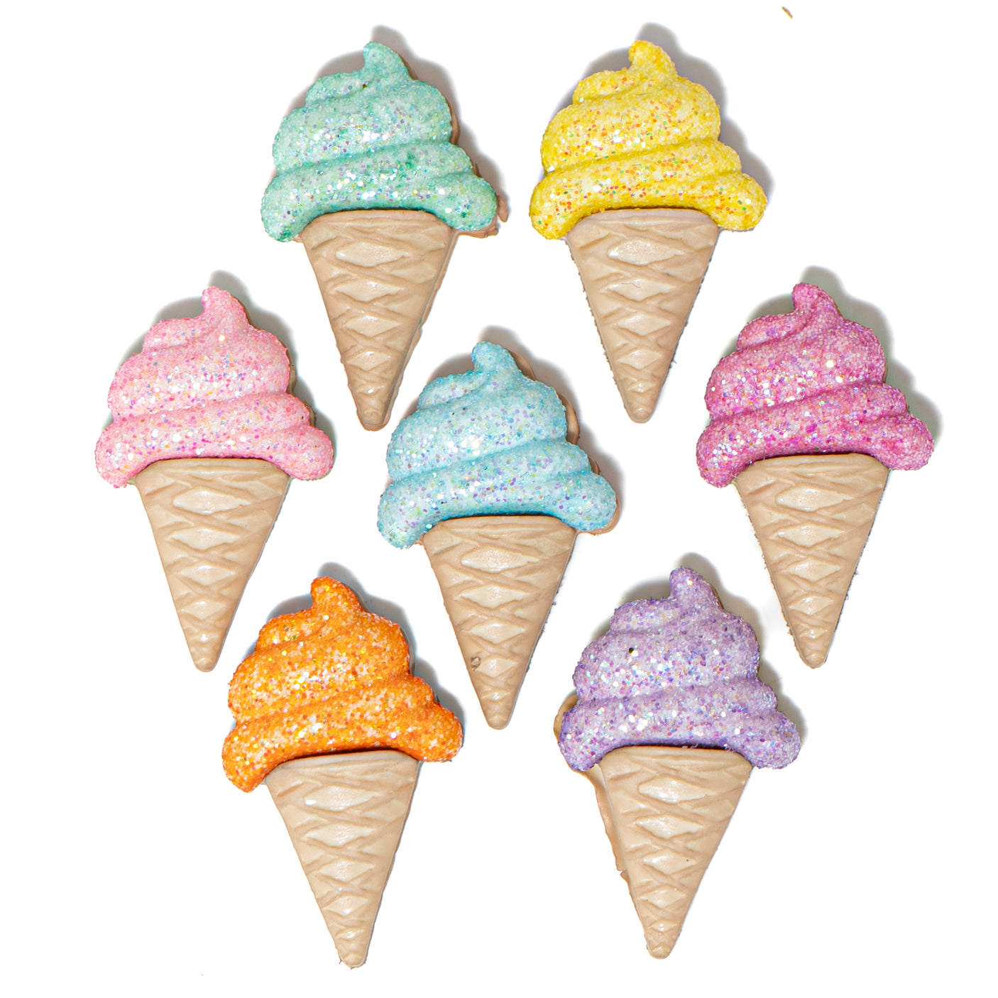 Conos de helado con purpurina