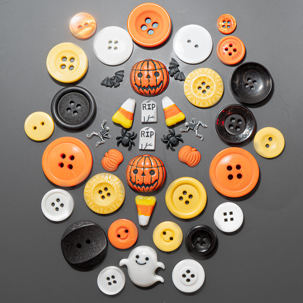 Fright Night Spool Halloween Button Bouquet Kit