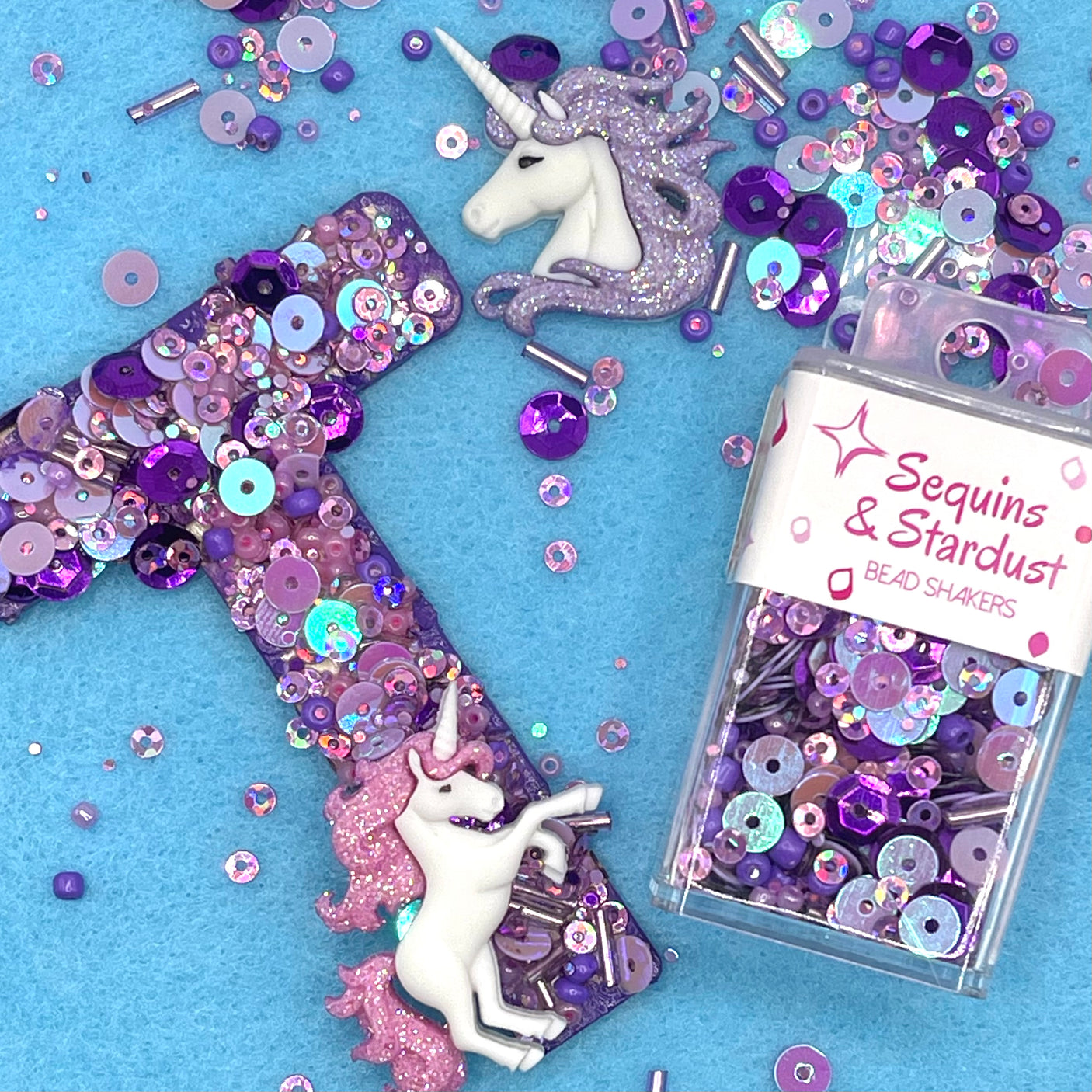 Sequins and Stardust Bead Shakers in Purple Rain