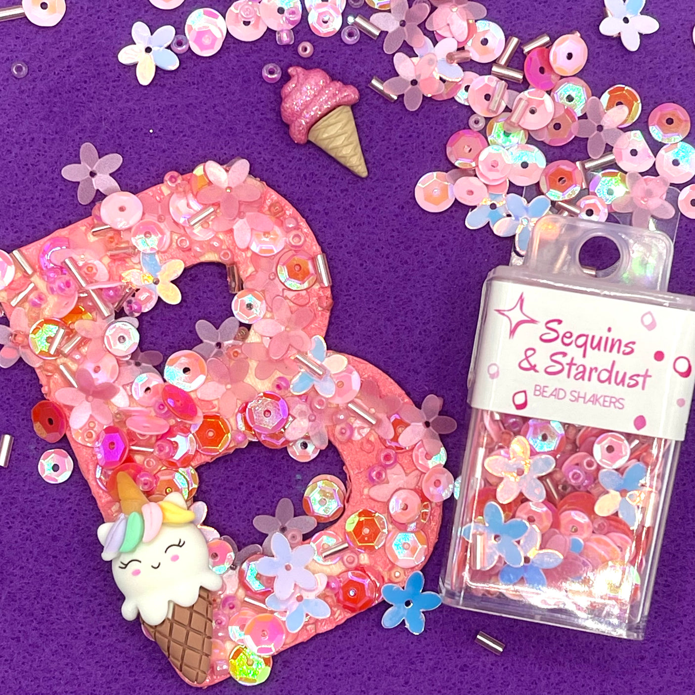 Sequins and Stardust Bead Shakers in Popping Pink