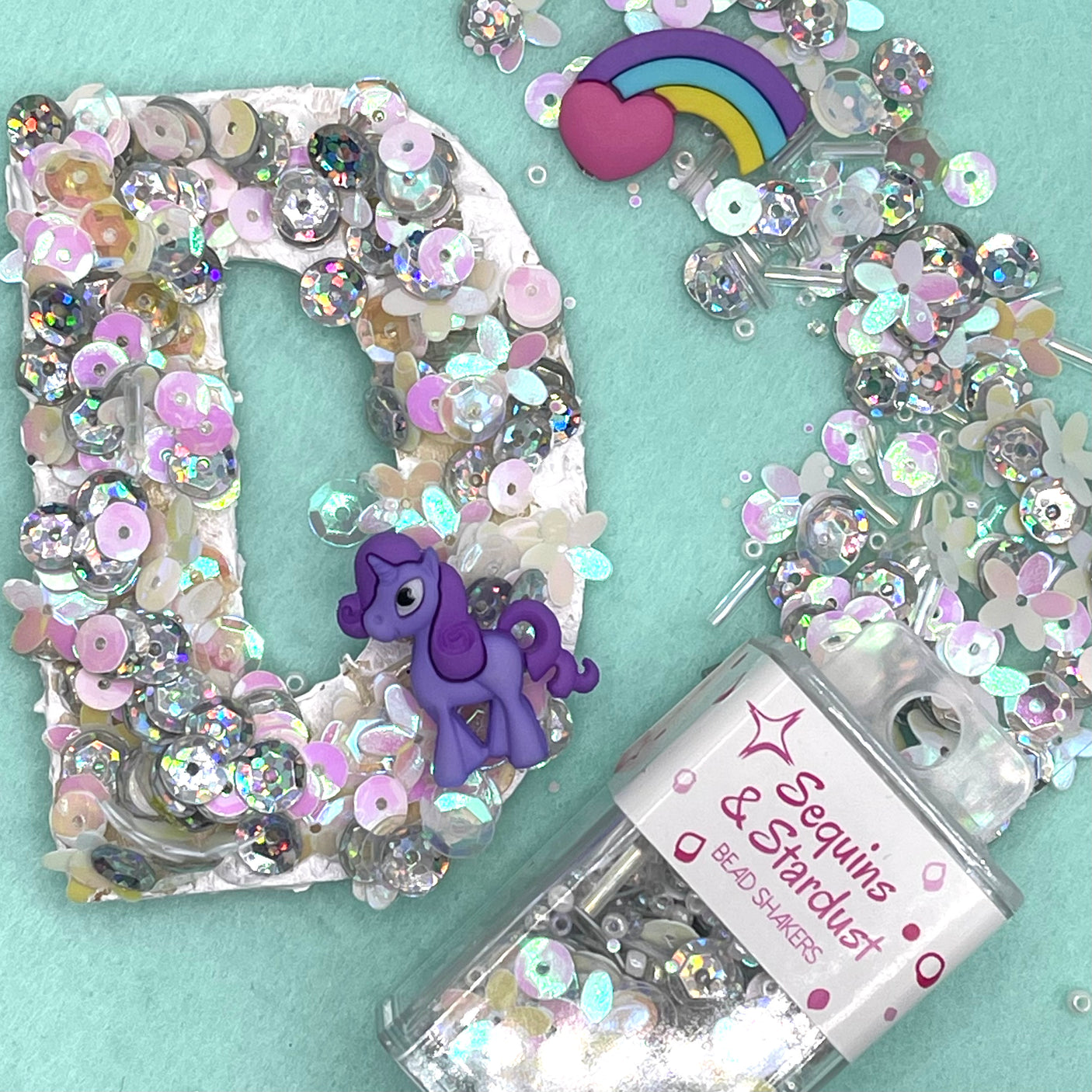Sequins and Stardust Bead Shakers in Winter Crystal