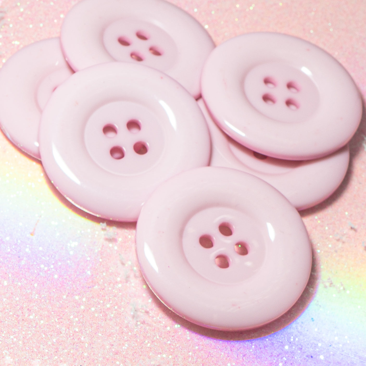 Big Button Light Pink 33mm 4 Hole Buttons