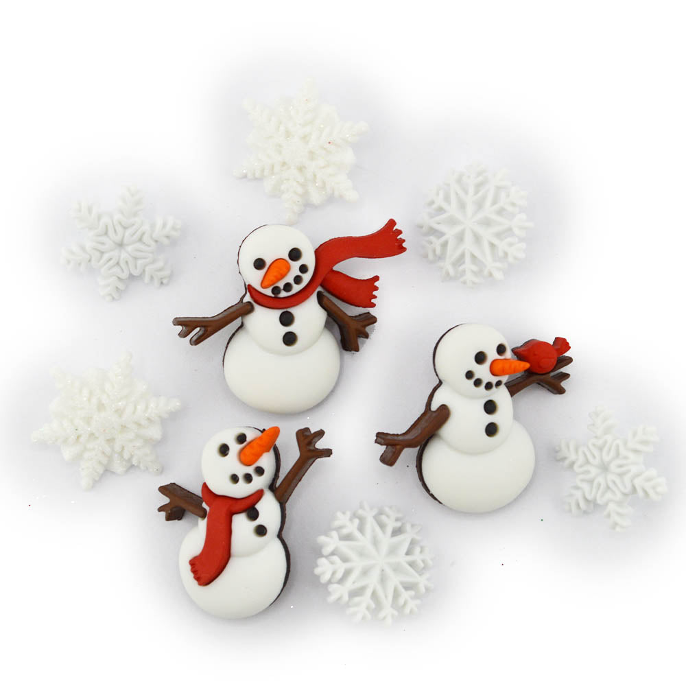 Let it Snow Winter Snowman Outdoor Themed Buttons
