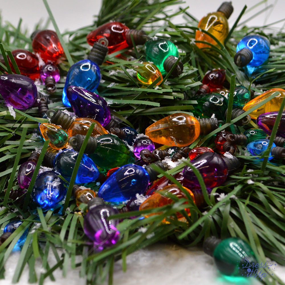 Old Fashioned Christmas Lights Super Value Pack, 40pcs+ Holiday Embellishments