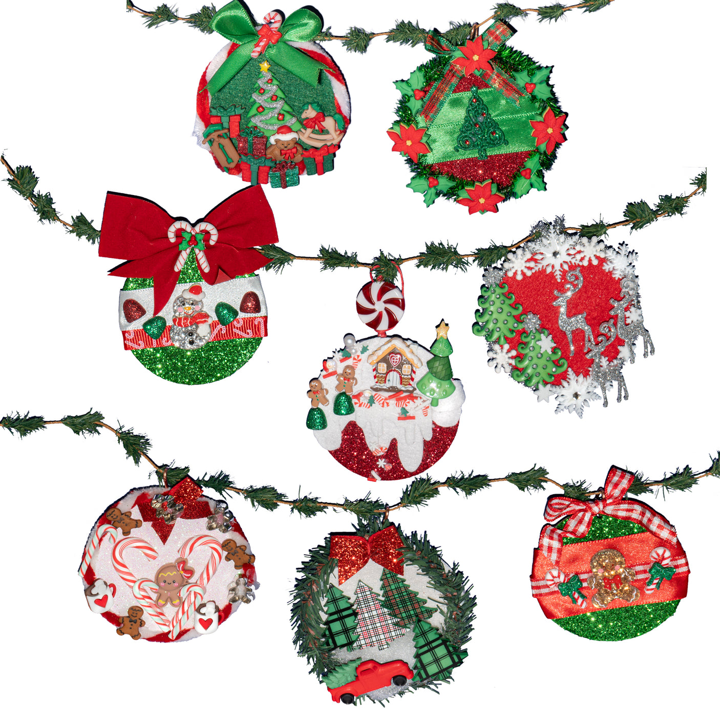 DIY Christmas Ornament Kit Wood, 100+ pieces Makes 8 Ornaments