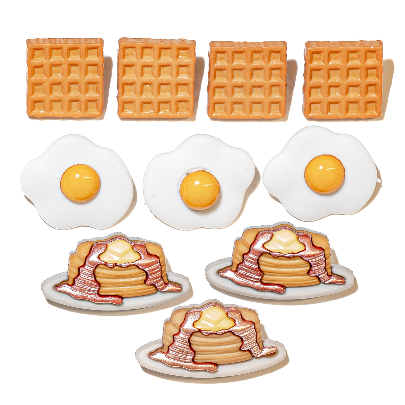 Over Easy Breakfast Food Themed Buttons