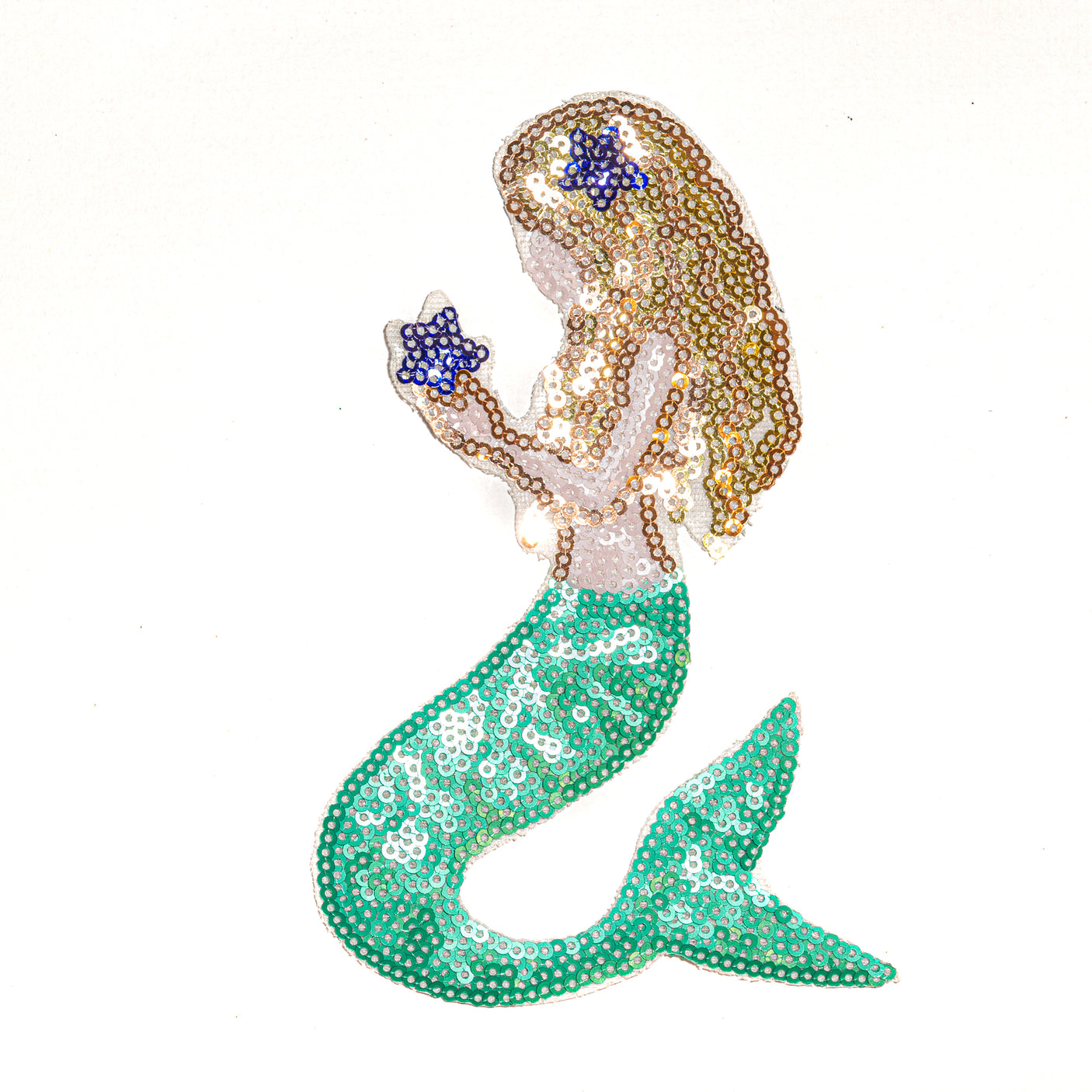Turquoise Mermaid Fantasy Iron-On Style Patch