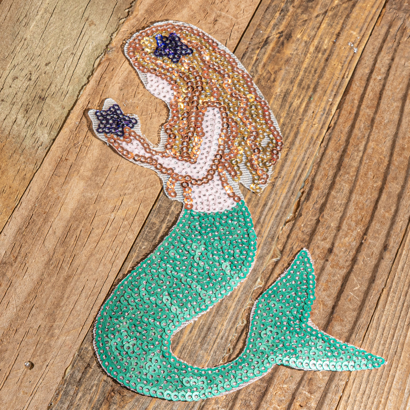 Turquoise Mermaid Fantasy Iron-On Style Patch