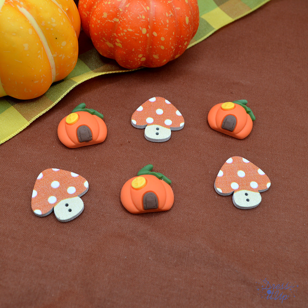 Pumpkin Patch Cuties Halloween Autumn Mushroom Embellishments