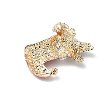 Sparkling Christmas Stocking Rhinestone Brooch