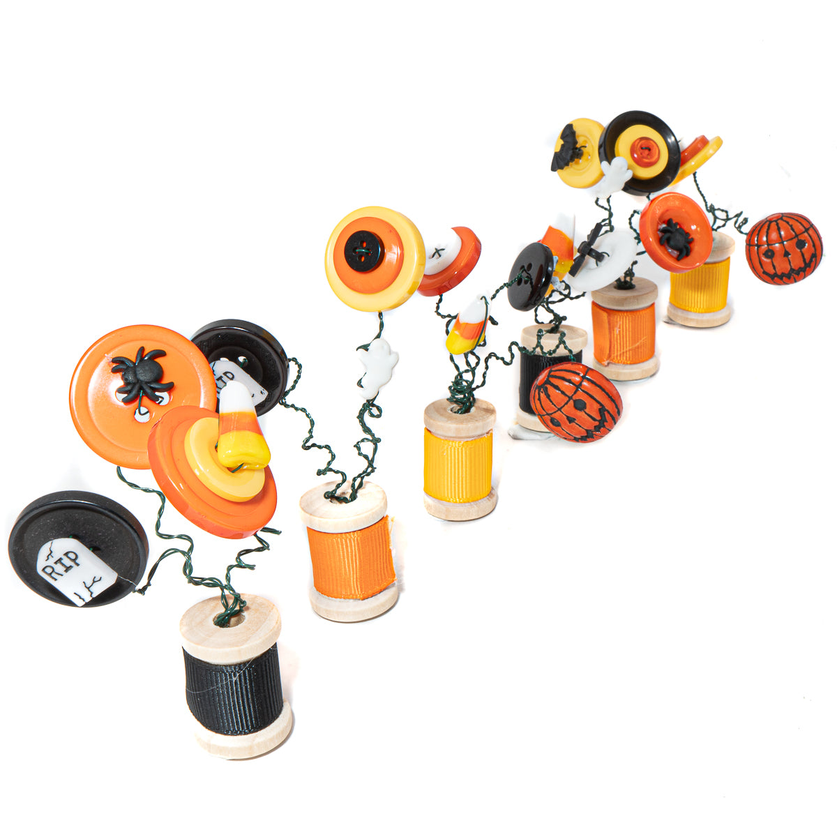 Fright Night Spool Halloween Button Bouquet Kit