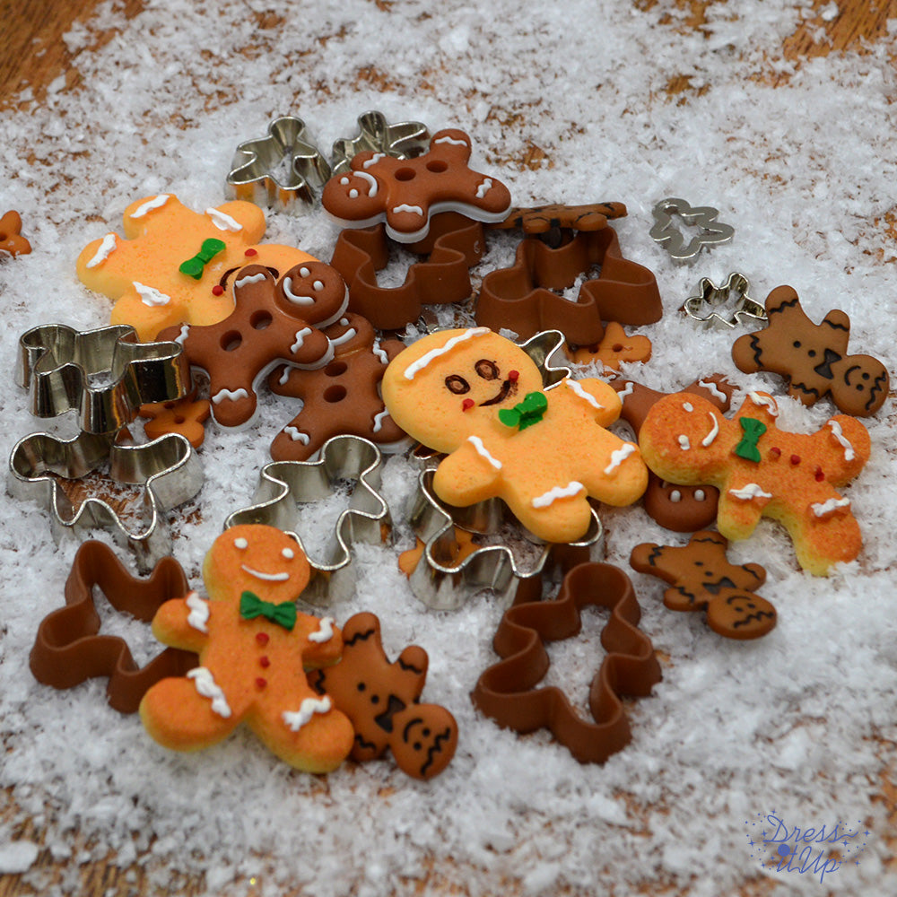 Dress It Up Buttons Sugar And Spice Super Value Pack, 32 pcs Baking Gingerbread